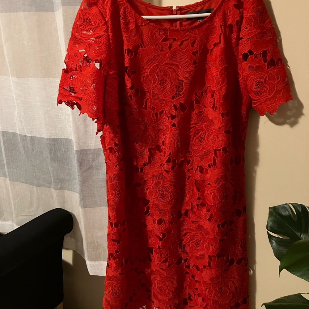 Elegant Red Lace Dress